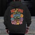 Helping Little Minds Grow Teacher First Day Back To School Men Zip Up Hoodie Back Print, funny design