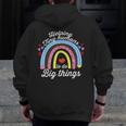 Helping Tiny Humans To Do Big Things Teacher Women Men Zip Up Hoodie Back Print, funny design