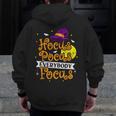 Hocus Pocus Everybody Focus Halloween Teacher Men Women Kids Men Zip Up Hoodie Back Print, funny design
