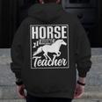 Horse Riding Teacher Rider Lover Equestrian Men Women Kids Men Zip Up Hoodie Back Print, funny design