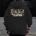 Hot All Superheroes Wear Capes Cute Teacher End Of School Men Zip Up Hoodie Back Print, funny design Hot All Superheroes Wear Capes Cute Teacher End Of School Men Zip Up Hoodie Back Print, funny design