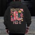 Howdy Pre-K Cowgirls Teacher Back To School Men Zip Up Hoodie Back Print, funny design