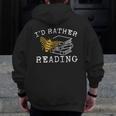 I'd Rather Bee Reading Teacher Librarian Book Lover Men Zip Up Hoodie Back Print, funny design