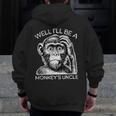 Well I'Ll Be a Monkey's Uncle Teacher And Student Men Zip Up Hoodie Back Print, funny design