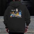 I'm Ok Lunch Lady Life Cafeteria Crew Teacher Women Men Zip Up Hoodie Back Print, funny design