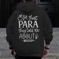 I'm That Paraprofessional They Told You About Retro Teacher Men Zip Up Hoodie Back Print, funny design