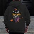Im The Teacher Witch Halloween Matching Group Costume Men Zip Up Hoodie Back Print, funny design