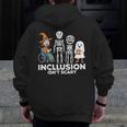 Inclusion Isn't Scary SLP Halloween Costume Sped Teacher Men Zip Up Hoodie Back Print, funny design