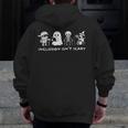 Inclusion Isn't Scary SLP Halloween Ghost Mummy Sped Teacher Men Zip Up Hoodie Back Print, funny design Inclusion Isn't Scary SLP Halloween Ghost Mummy Sped Teacher Men Zip Up Hoodie Back Print, funny design
