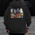 Inclusion Isn't Scary SLP Halloween Sped Teacher Men Zip Up Hoodie Back Print, funny design