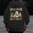 Inclusion Isn't Scary SLP Halloween Sped Teacher Therapy Men Zip Up Hoodie Back Print, funny design