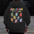 Inclusion Is My Jam SPED Teacher Special Education Life Men Zip Up Hoodie Back Print, funny design Inclusion Is My Jam SPED Teacher Special Education Life Men Zip Up Hoodie Back Print, funny design