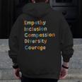 Inclusive Teacher Diversity Inclusion Empathy Teacher Team Men Zip Up Hoodie Back Print, funny design