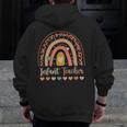Infant Teacher Leopard Boho Rainbow Appreciation Men Zip Up Hoodie Back Print, funny design Infant Teacher Leopard Boho Rainbow Appreciation Men Zip Up Hoodie Back Print, funny design