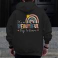 It's A Beautiful Day To Learn Cute Rainbow Boho Teacher Men Zip Up Hoodie Back Print, funny design It's A Beautiful Day To Learn Cute Rainbow Boho Teacher Men Zip Up Hoodie Back Print, funny design