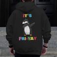 It's Fri-Yay Dabbing Penguin Friday Weekend Teacher Student Men Zip Up Hoodie Back Print, funny design
