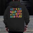Its A Good Day To Run And Play PE Teacher Physical Education Men Zip Up Hoodie Back Print, Pe Teacher Gifts, funny design