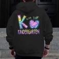 K Is For Kindergarten Teacher Tie Dye Back To School Kinder Men Zip Up Hoodie Back Print, funny design