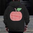 Kindergarten Apple Word Art For Teachers & Students Men Zip Up Hoodie Back Print, funny design
