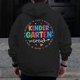 Kindergarten Crew Back To School Kindergarten Teacher Kids Men Zip Up Hoodie Back Print, funny design