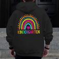 Kindergarten Rainbow Girls Boys Teacher First Day Of School Men Zip Up Hoodie Back Print, funny design