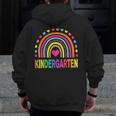 Kindergarten Rainbow Girls Boys Teacher Team Kinder Squad Men Zip Up Hoodie Back Print, funny design
