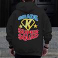 Kindergarten Super Squad Superhero Teacher Team Men Women Girls Kids Men Zip Up Hoodie Back Print, Super Teacher Gifts, funny design