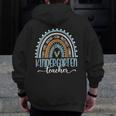 Kindergarten Teacher Leopard Boho Rainbow Back To School Men Zip Up Hoodie Back Print, funny design Kindergarten Teacher Leopard Boho Rainbow Back To School Men Zip Up Hoodie Back Print, funny design