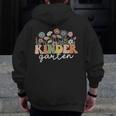 Kindergarten Teacher Wildflower Back To School Floral Outfit Men Women Men Zip Up Hoodie Back Print, funny design