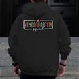 Kindergarten Team Crew Kinder Squad Back To School Teacher Men Zip Up Hoodie Back Print, funny design