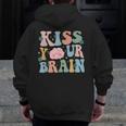 Kiss Your Brain Teacher Inspire Educate Groovy Retro Vintage Men Zip Up Hoodie Back Print, Groovy Teacher Gifts, funny design Kiss Your Brain Teacher Inspire Educate Groovy Retro Vintage Men Zip Up Hoodie Back Print, Groovy Teacher Gifts, funny design