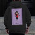 La Maestra Mexican Bingo Card Teacher Lottery Card Men Zip Up Hoodie Back Print, funny design