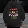 Leer Es Poder Groovy Spanish Teacher Bilingual Maestra Men Women Men Zip Up Hoodie Back Print, Groovy Teacher Gifts, funny design Leer Es Poder Groovy Spanish Teacher Bilingual Maestra Men Women Men Zip Up Hoodie Back Print, Groovy Teacher Gifts, funny design