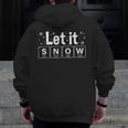 Let It Snow Christmas Pajamas Chemistry Teacher Men Zip Up Hoodie Back Print, funny design