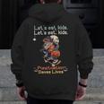 Let's Eat Kids Grammar Werewolf Halloween Teacher Men Zip Up Hoodie Back Print, funny design