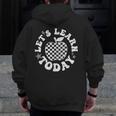 Let's Learn Today Checkered Apple Back To School Teacher Men Zip Up Hoodie Back Print, funny design Let's Learn Today Checkered Apple Back To School Teacher Men Zip Up Hoodie Back Print, funny design