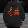 Life Is Better With Music Theory Musician Teacher Notes Clef Men Zip Up Hoodie Back Print, funny design Life Is Better With Music Theory Musician Teacher Notes Clef Men Zip Up Hoodie Back Print, funny design