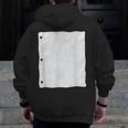 Lined Paper Notebook Halloween Costume For Students Teachers For Men Women Kids Men Zip Up Hoodie Back Print, funny design