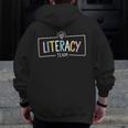 Literacy Team Teacher Men Zip Up Hoodie Back Print, funny design Literacy Team Teacher Men Zip Up Hoodie Back Print, funny design