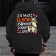 Llama Learning Teachers Students Alpaca Lover Back To School Men Zip Up Hoodie Back Print, funny design