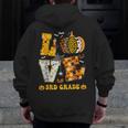 LOVE 3rd Grade Pumpkin Teacher Student Halloween Costume Men Zip Up Hoodie Back Print, funny design LOVE 3rd Grade Pumpkin Teacher Student Halloween Costume Men Zip Up Hoodie Back Print, funny design