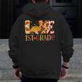 Love First Grade Happy Fall Thanksgiving Women 1st Teacher Men Zip Up Hoodie Back Print, First Grade Teacher Gifts, funny design