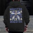 Maestra El Salvador Coquette Bow Hispanic Spanish Teacher Men Zip Up Hoodie Back Print, funny design