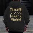 Magical Teacher Manager Of Mischief Birthday Family Party Men Zip Up Hoodie Back Print, funny design Magical Teacher Manager Of Mischief Birthday Family Party Men Zip Up Hoodie Back Print, funny design