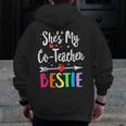 Matching Co-Teacher Best Friend She's My Bestie Work Team Men Zip Up Hoodie Back Print, Friend Gifts, Couple Gifts, funny design