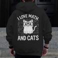 Math And Cats Apparel For Teachers Students Cat Lovers Men Zip Up Hoodie Back Print, funny design Math And Cats Apparel For Teachers Students Cat Lovers Men Zip Up Hoodie Back Print, funny design