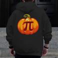 Math Teacher Halloween Costume Pumpkin Pi Pun Pie Men Men Zip Up Hoodie Back Print, funny design