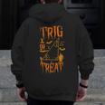 Math Teacher Nerd Student Halloween Trig Or Treat Men Zip Up Hoodie Back Print, funny design