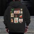 Merry And Bright Christmas Gingerbread Santa Book Teacher Men Zip Up Hoodie Back Print, funny design Merry And Bright Christmas Gingerbread Santa Book Teacher Men Zip Up Hoodie Back Print, funny design