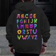 Monster ABC Cute Alphabet Halloween Teacher Costume Kids Men Zip Up Hoodie Back Print, funny design Monster ABC Cute Alphabet Halloween Teacher Costume Kids Men Zip Up Hoodie Back Print, funny design